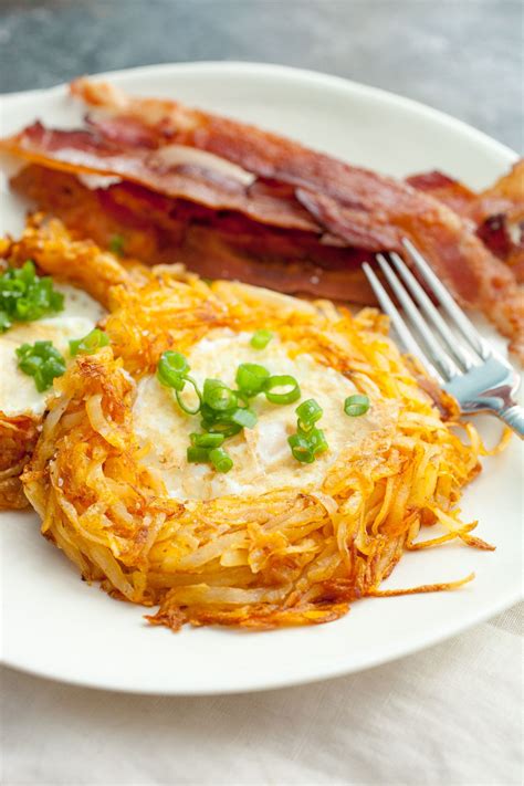 I started off trying frozen hash brown potatoes, which i initially assumed would work fine. Hash Brown Egg Nests Recipe - The Perfect Breakfast ...
