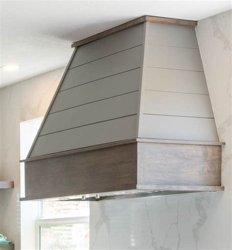 Range Hood With Shiplap Upper Solid Hardwood Face And Trim Shiplap
