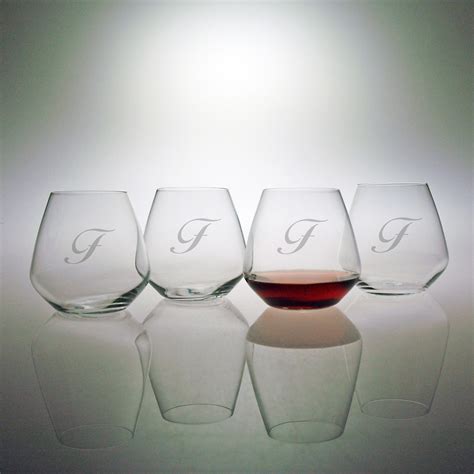 Personalized Stemless Pinot Wine Glasses Set Of 4 Gump S
