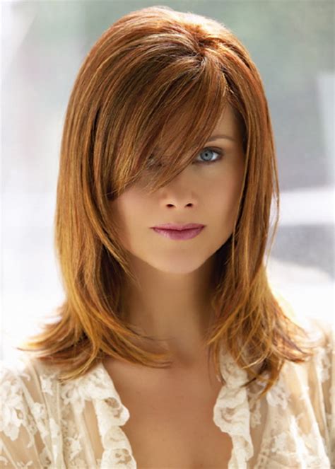 Medium Hairstyles With Side Swept Bangs