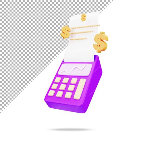 Premium PSD | 3d rendering of cashier calculator financial illustration