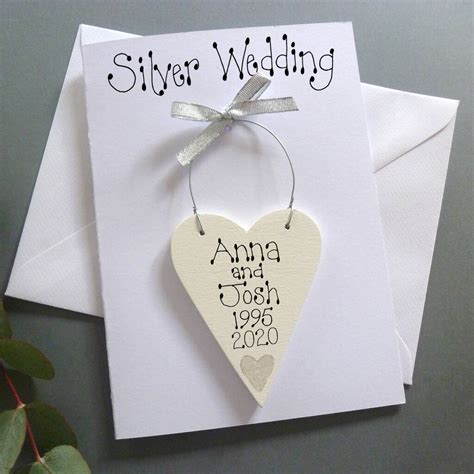 Personalised Silver Wedding Anniversary Card By Country Heart