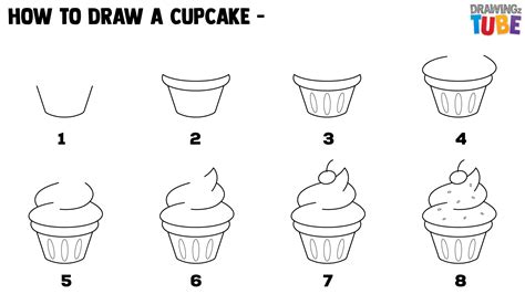 How To Draw A Cupcake For Kids Cupcake Drawing Drawing For Kids