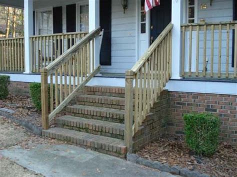Pressure treated simple wooden railing system | Deck ...
