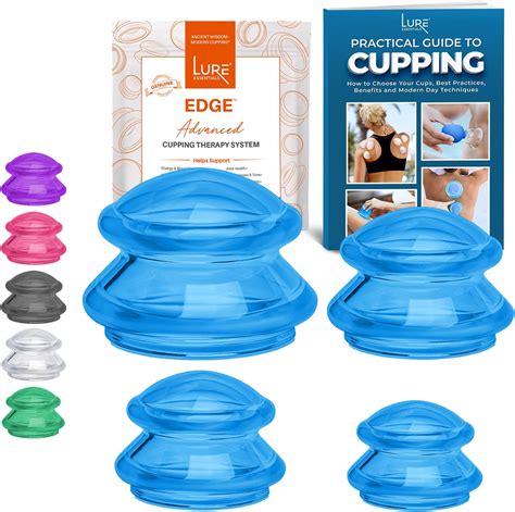 Lure Essentials Edge Cupping Therapy Set Silicone Cupping Kit For Massage 4 Cups