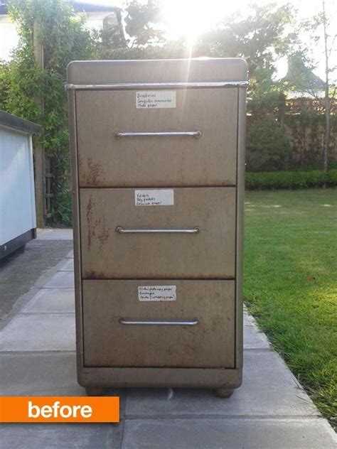 Restoring old metal kitchen cabinets. Before & After: Rusty Filing Cabinet Makeover | Filing ...