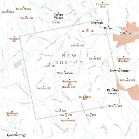 Nh Hillsborough New Boston Vector Road Map Digital Art By Frank
