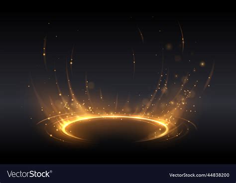 Abstract Golden Light Circle Effect Royalty Free Vector