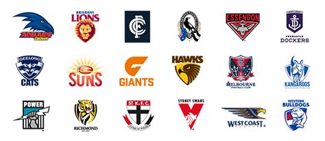 The design of each afl team logo is unique as each team has its own distinctive features. Afl Logos