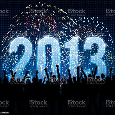 New Years 2013 Party With Fireworks Stock Illustration Download Image