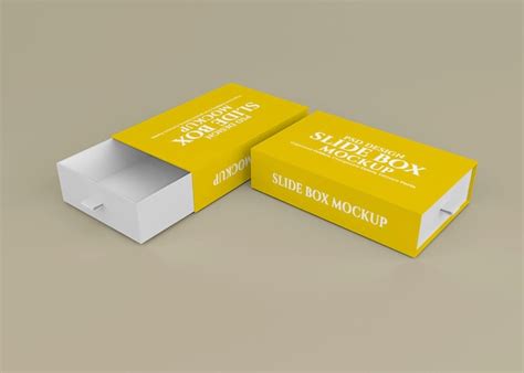 Premium Psd Slide Box Mockup With Editable Background