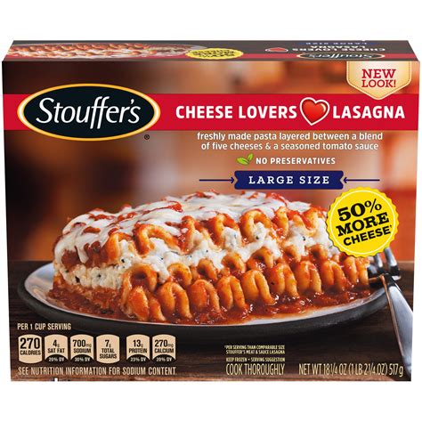 Stouffers Cheese Lovers Lasagna Large Size Frozen Meal