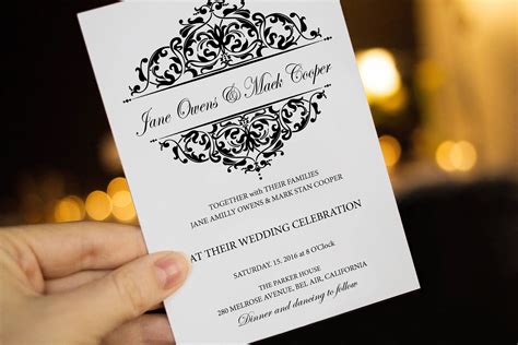 Printable Wedding Invitation Suite Wedding Invitation