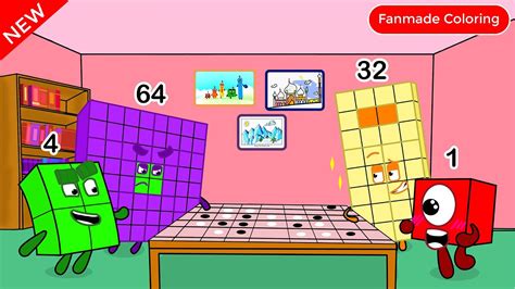 Numberblocks 64 Vs Numberblocks 32 Numberblocks Fanmade Coloring