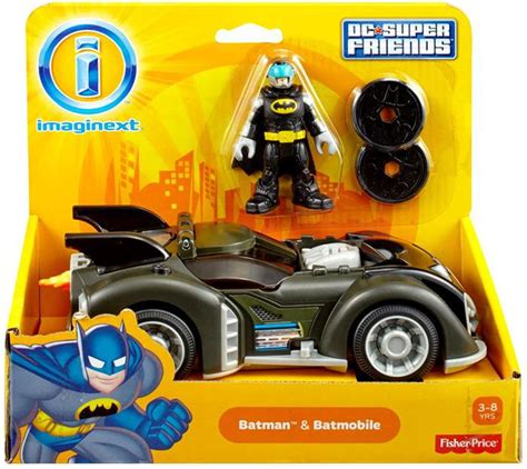 Fisher Price Dc Super Friends Imaginext Batman Batmobile 3 Figure Set
