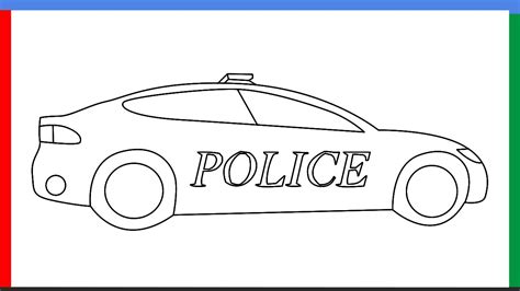 How To Draw A Police Car Step By Step For Beginners Youtube