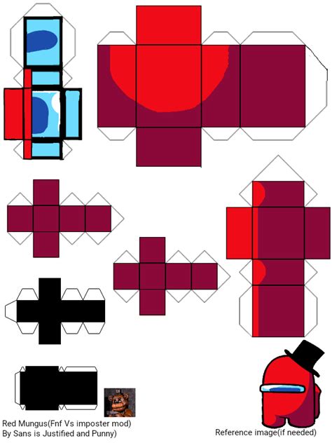 Pixel Papercraft Red Mungusfnf Vs Impostor Mod
