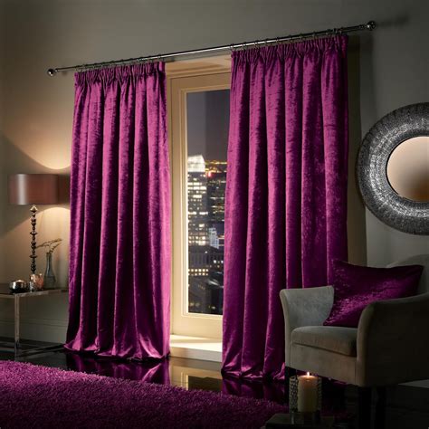 Viceroybedding Pair Of Heavy Crushed Velvet Curtains Pencil Pleat Tape