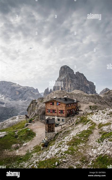 Sexten Sesto Dolomites The Buellelejoch Mountain Hut Refuge With The
