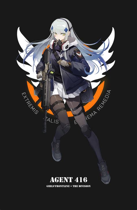 Safebooru 1girl Absurdres Agent 416 Girls Frontline Assault Rifle