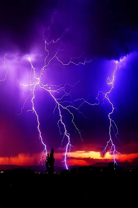 Purple Lightning Queda De Raios Trovão E Relâmpago Fenômenos Naturais