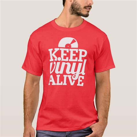 Keep Vinyl Alive T Shirt Djs Mixing Red Zazzle