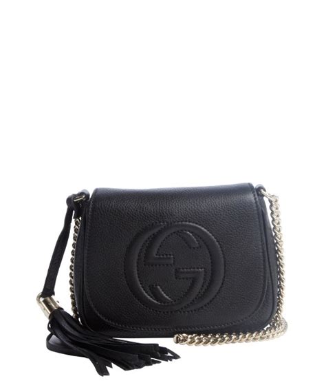 Lyst Gucci Black Leather Soho Chain Shoulder Strap Bag In Black