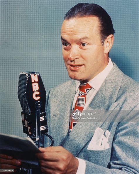 bob hope british actor and comedian posing beside an nbc news photo getty images