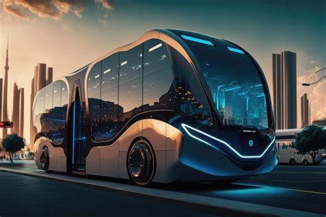 Premium Ai Image A Futuristic Bus That Is Called The Future Of