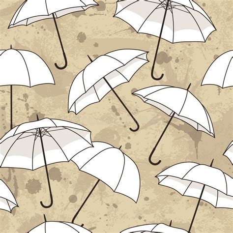 Vector Seamless Pattern With Umbrellas Stock Vector Illustration Of