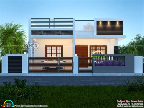 1250 Sq Ft 4 Bedroom Modern Contemporary House Kerala Home Design And