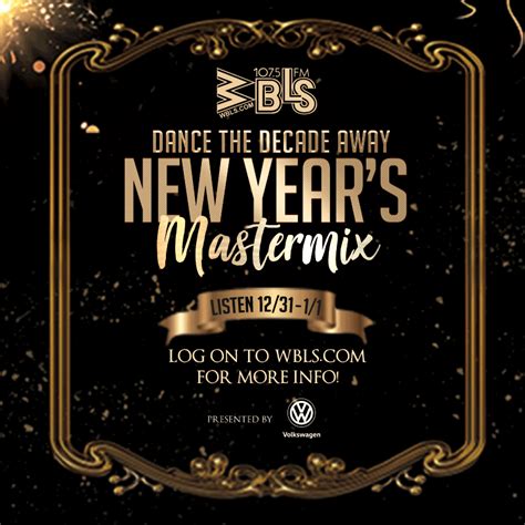 Dance The Decade Away New Year S Mastermix Full Schedule 107 5 Wbls