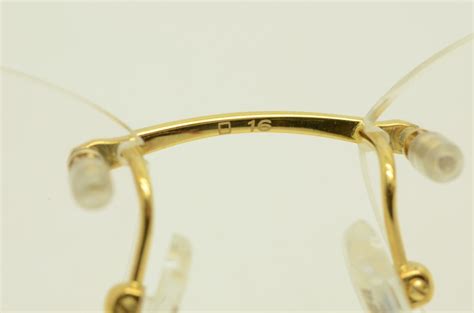 Authentic Cartier Rimless Eyeglasses 52 16 135 Diamond Flower 18k Gold Frames Ebay