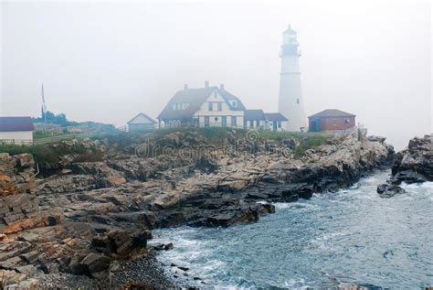 Fog In The Lighthouse Foggy Lighthouse Stock Image Image Of