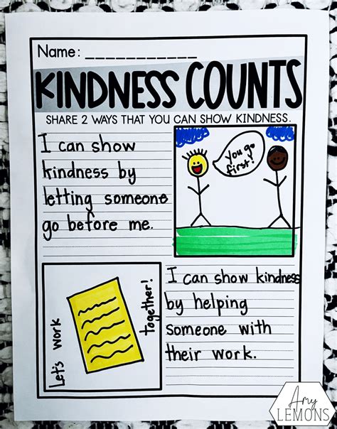 Kindness Writing Activity Amy Lemons
