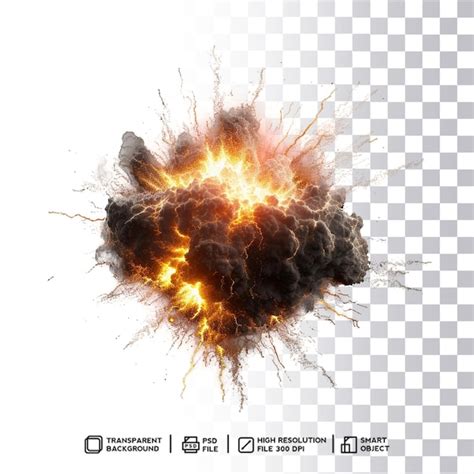 Premium Psd Explosive Psd Blast Effect On Transparent Isolated Background