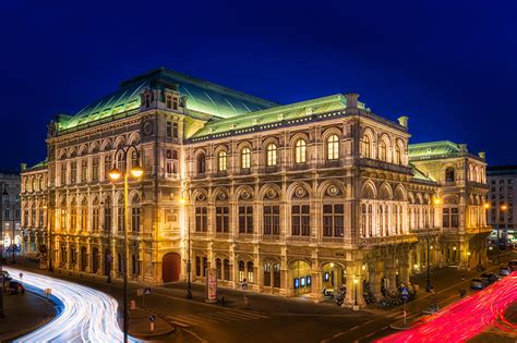 Pictures Vienna Austria Staatsoper Opera House Night Time Street