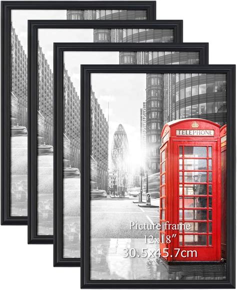 Calenzana 4 Pack 12x18 Poster Picture Frames Black Photo Frame 12 X 18