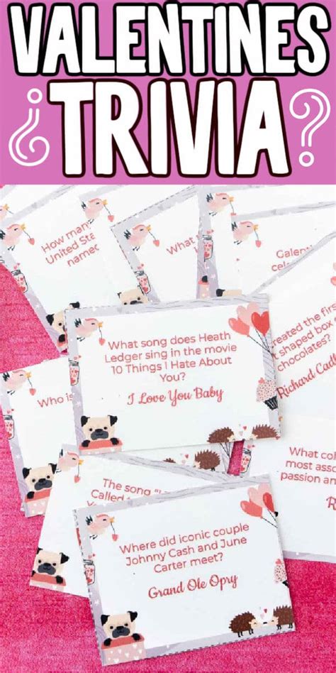 Free Printable Valentines Day Trivia Game Play Party Plan