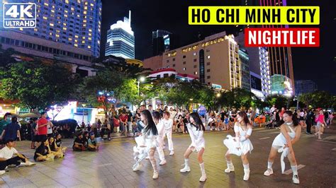 Nightlife Of Nguyen Hue Walking Street In Ho Chi Minh City Vietnam Walking Tour 4k Youtube