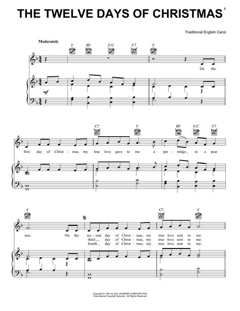 About the 12 musical days of christmas. The Twelve Days Of Christmas | Sheet Music Direct