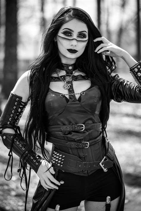 gothicandamazing “model theblackmetalbarbiephoto luke guinn photographygauntlet corset