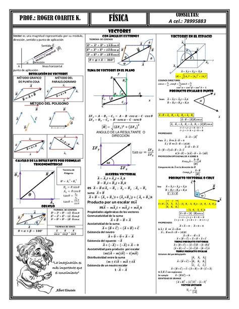 Resumen Y Formulario De Vectores Teoremas Vectores Fisica Libros De Calculo Calculo Vectorial