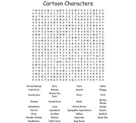 Comic Book Characters Word Search Wordmint Word Searc