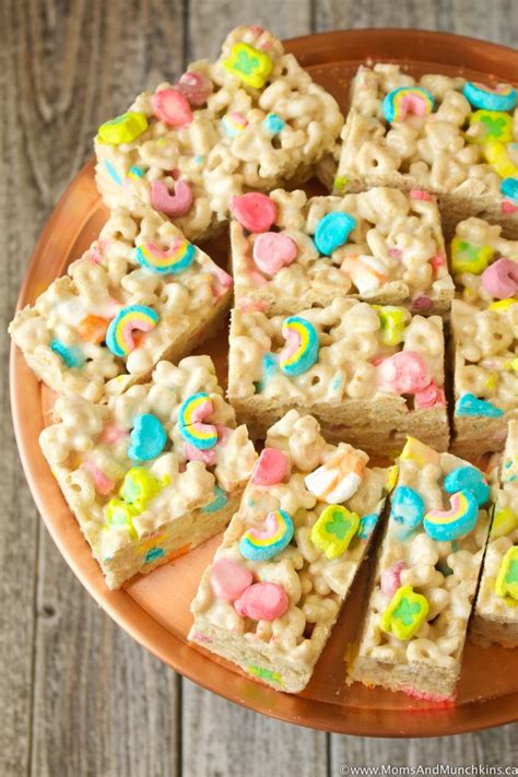 These are some fun and brilliant ideas if you want to serve a little something different at your next shindig! Lucky Charms Marshmallow Treats - Moms & Munchkins ...