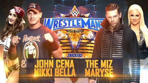 Wwe Wrestlemania 33 The Miz And Maryse Vs John Cena And Nikki Bella