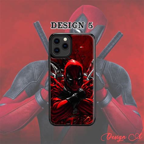 Deadpool Phone Case Super Red Deadpool Phone Case Superhero Etsy