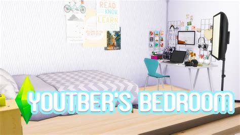 The Sims 4 Speed Build Youtubers Bedroom Cc Links Youtube