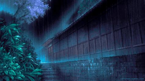 RF Elfen Lied Japanese Garden Anime Moody Rain Night Aesthetic City Aesthetic