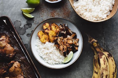 Coconut Rice Jerk Chicken Bowls With Sweet Plantains Savor Simple Blog